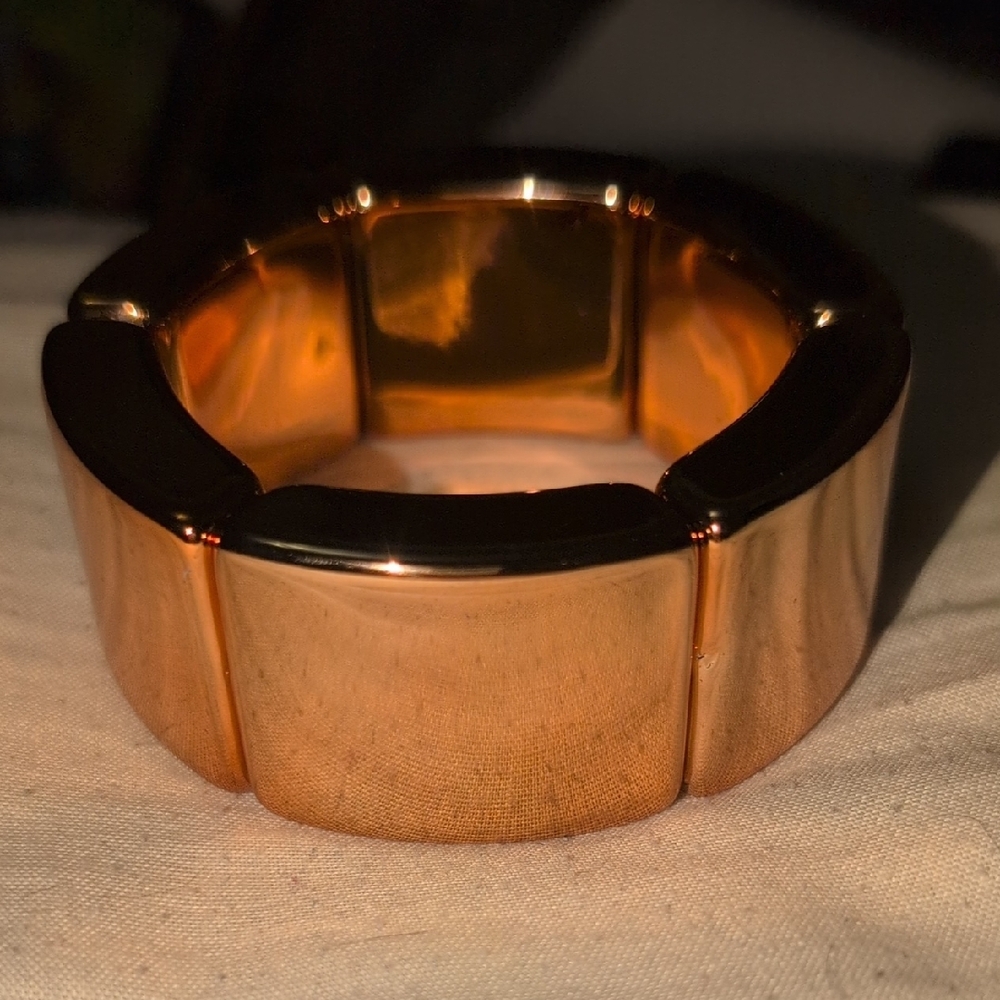 Elegant Gold-Tone Wide Bracelet